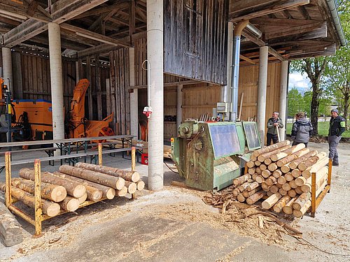 Stangenholz mit unterschiedlichem Durchmesser